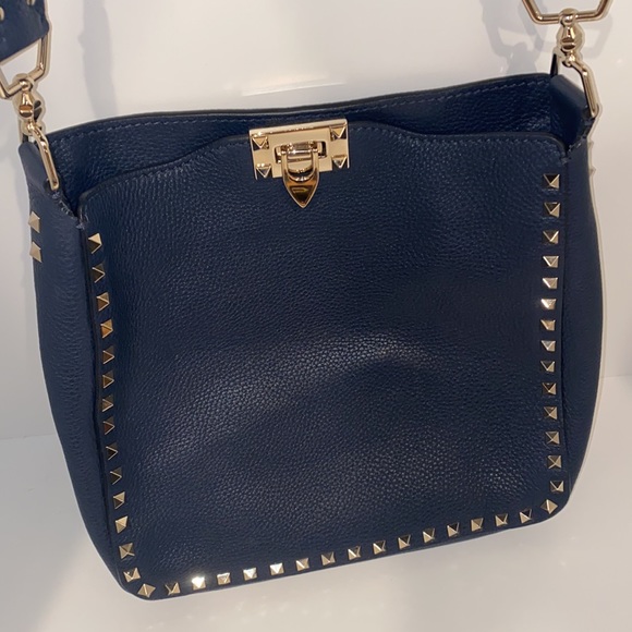 Valentino Navy studded shoulder bag - Picture 2 of 7